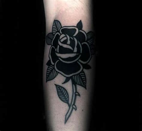 80 Black Rose Tattoo Designs For Men - Dark Ink Ideas