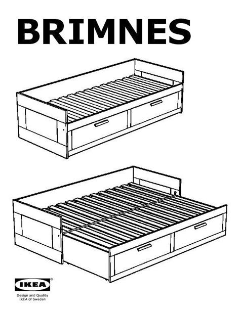 IKEA BRIMNES DAY BED FRAME WITH 2 DRAWERS, Furniture & Home Living, Furniture, Bed Frames ...