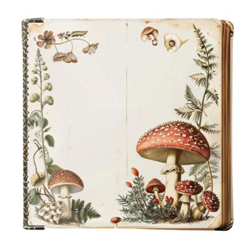 Mushroom Blank Recipe Book Kdp Interior Design Printable Logbook, Frame, Book, Notebook PNG ...