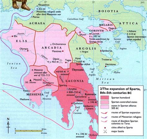 Sparta ancient Greece map - Map of ancient Greece Sparta (Southern ...