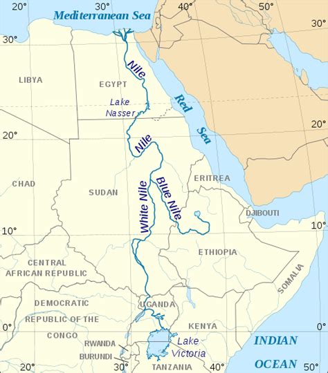 Gallery For > White And Blue Nile River Map