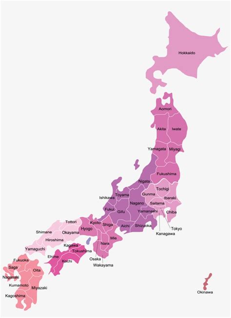 Download Prefectures Of Japan - Japan Map Blank | Transparent PNG ...