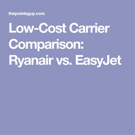 Low-Cost Carrier Comparison: Ryanair vs. EasyJet - The Points Guy | Low ...