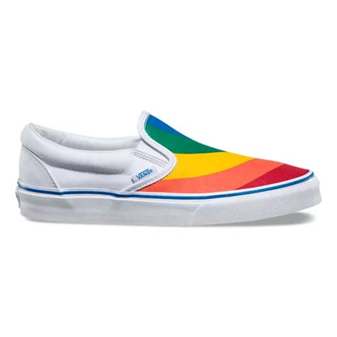 Rainbow Classic Slip-On Shoes | White | Vans