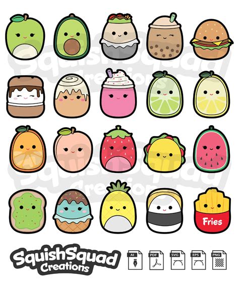 Squishmallow Squad Mega Food Squad Bundle Collection SVG | Etsy | Ranas ...