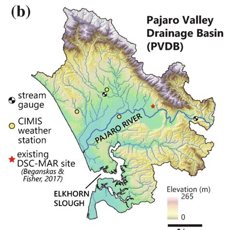 Pajaro Valley Drainage Basin (PVDB). a Pajaro River watershed and PVDB... | Download Scientific ...