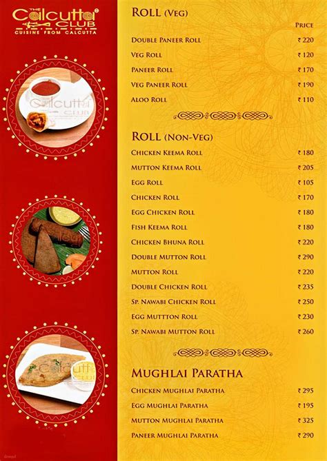 Menu of The Calcutta Club, Powai, Mumbai | Dineout