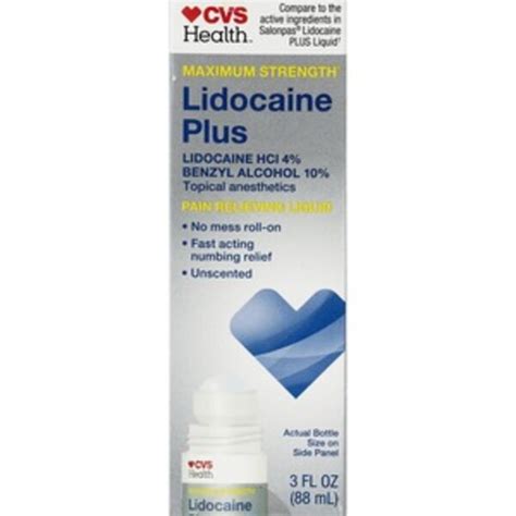 CVS Health Maximum Strength Lidocaine Plus Pain Relieving Liquid Roll-On, 3 FL OZ | Pick Up In ...