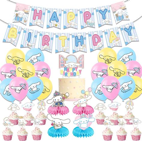 Cinnamoroll Birthday Party Decoration, Include Cinnamoroll roll Birthday Banner, Table ...