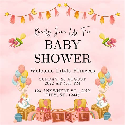 Unique Baby Shower Girl Invitations