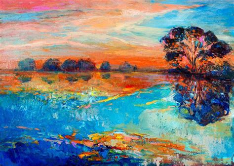 Shop Colorful Landscape Art With Calming Colors (PRT_878) - Canvas Art Print - 20in X 15in ...