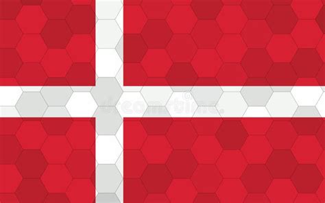 Denmark Flag Illustration. Futuristic Danish Flag Graphic with Abstract Hexagon Background ...