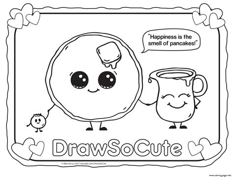 Pancake Draw So Cute Coloring page Printable