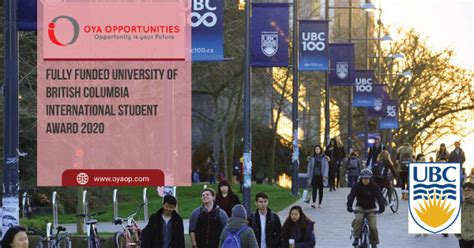 Fully Funded University of British Columbia International Student Award | OYA Opportunities