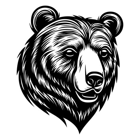 bear head symbol illustration 24595855 Vector Art at Vecteezy