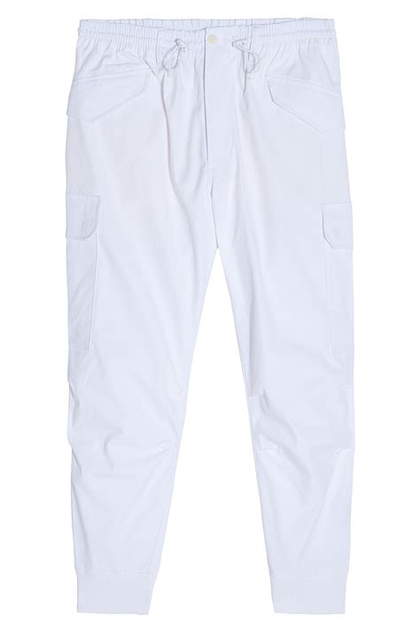 Y-3 Cargo Ankle Cuff Sport Pants in White for Men - Lyst