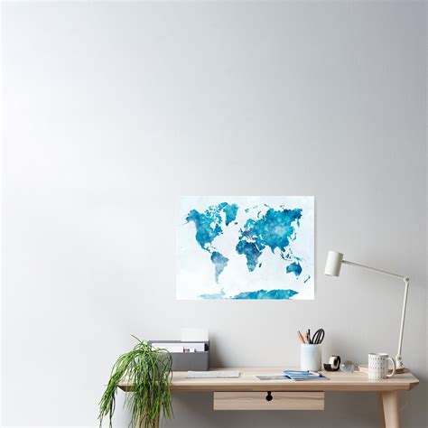 "World map in watercolor " Poster by paulrommer | Redbubble