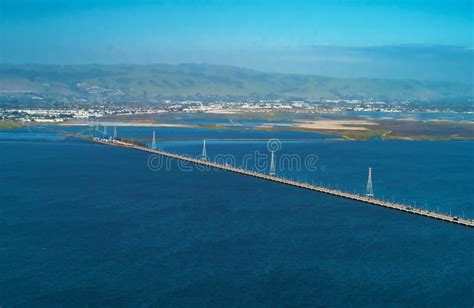 Aerial View of San Mateo Bridge Stock Image - Image of hayward ...