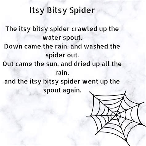 Itsy Bitsy Spider Printable Lyrics, Origins, and Video