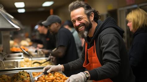 Premium Photo | People Volunteering At A Homeless Shelter Background