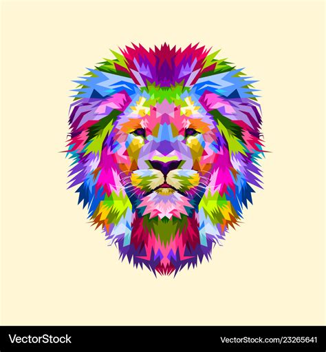 Colorful mascot head lion Royalty Free Vector Image