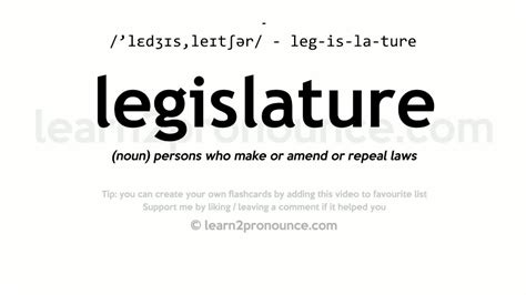 Pronunciation of Legislature | Definition of Legislature - YouTube