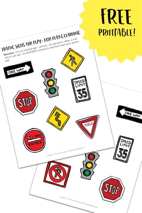 Printable Traffic Signs for PLAY-DOH Towns Play and Learning