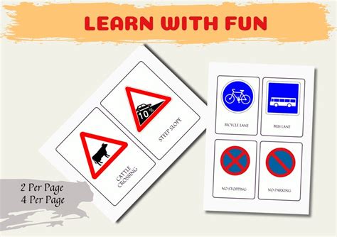 Printable Road Signs Flashcards, Preschool Flashcards, Montessori Cards ...