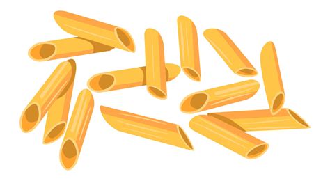 Penne macaroni, Italian dry pasta food recipe 17744102 Vector Art at ...