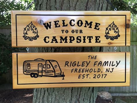 Personalized Camping Sign Custom RV Sign Campsite Sign - Etsy