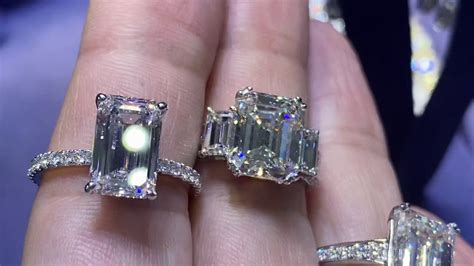Emerald Cut 5 carat diamond rings - YouTube