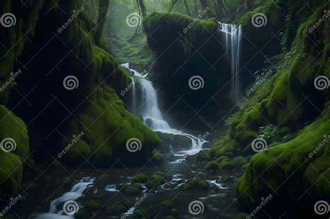 A Hidden Waterfall Nestled Deep within a Dense Forest Generated by Ai ...