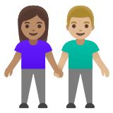 👩🏽‍🤝‍👨🏼 Woman and Man Holding Hands: Medium Skin Tone, Medium-Light ...