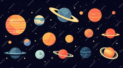 Premium AI Image | Kid illustration of planets cute cartoon colorful ...