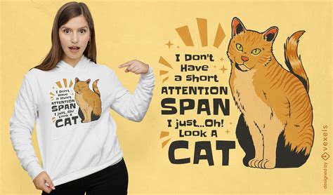Attention Tspan Cat Quote T-shirt Design Vector Download