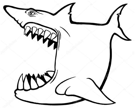 Shark with open mouth — Stock Vector © scotferdon #59362387