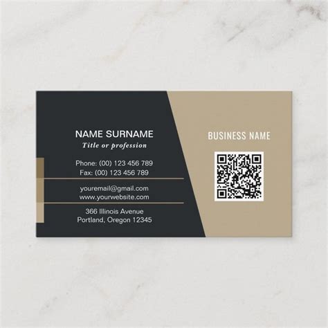 a business card that has a qr code on the front and side of it