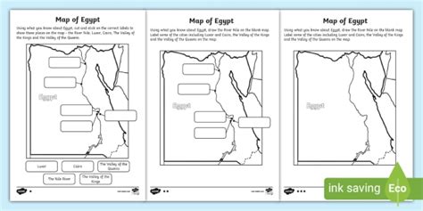 Map of Egypt: Labelling Worksheet (teacher made)