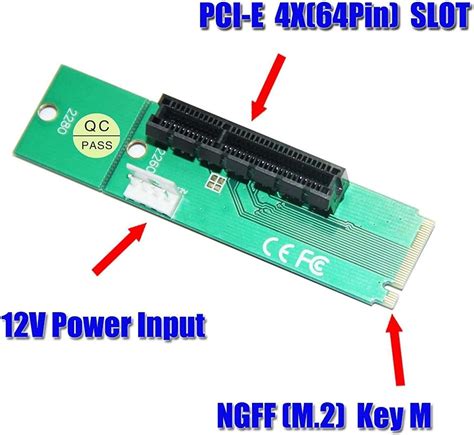 PCI-e 1X/4X Card to NGFF M.2 M Key PCIe Slot Adapter: Amazon.ca: Electronics