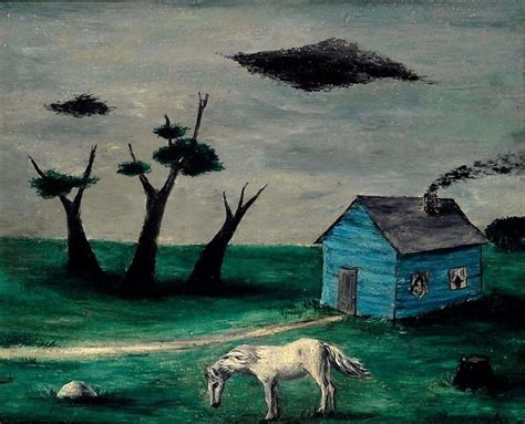 Gertrude Abercrombie (American, 1909-1977) - Horse and Blue House, 1942 | Painting, Surreal art ...