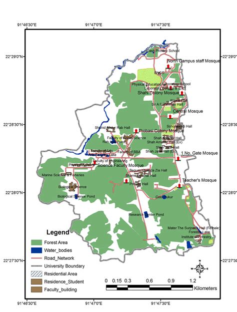 Map of the Chittagong University Campus. | Download Scientific Diagram