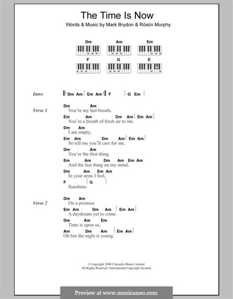 The Time Is Now (Moloko) by M. Brydon, R. Murphy - sheet music on MusicaNeo