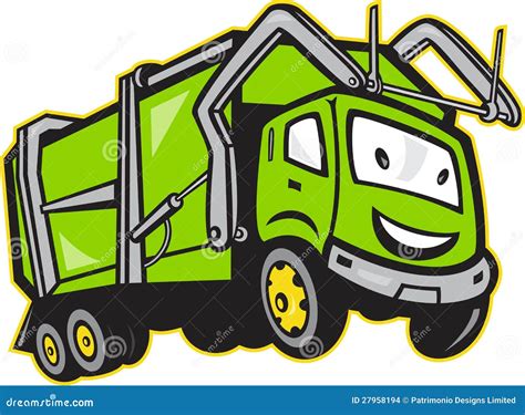 Garbage Rubbish Truck Cartoon Stock Images - Image: 27958194