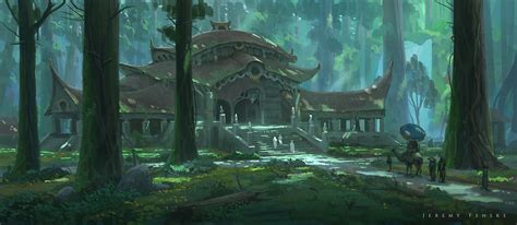 ArtStation - Forest Temple, Jeremy Fenske Fantasy Forest, Fantasy City ...