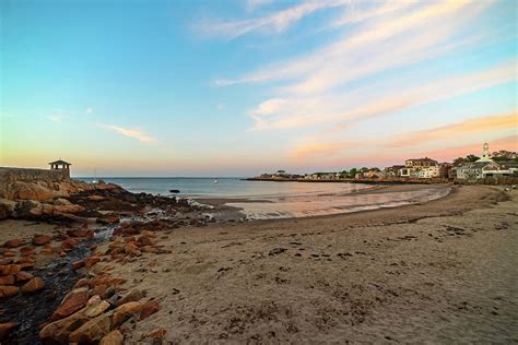 Rockport Front Beach at Sunset Wide View Rockport MA Photograph by Toby McGuire - Fine Art America