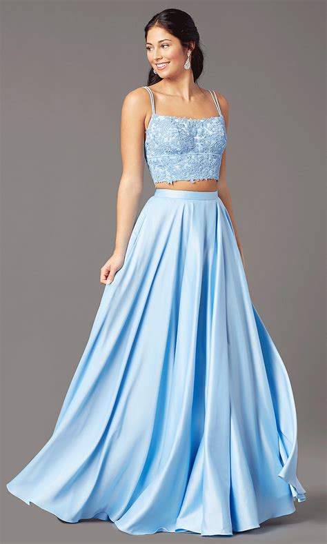 Long PromGirl Two-Piece Formal Prom Dress