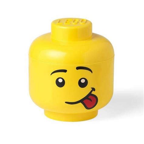 Lego Mini-Figure Storage Head Small Smiley Face Tongue Out | eBay