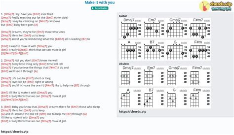 Chord: Make it with you - tab, song lyric, sheet, guitar, ukulele | chords.vip