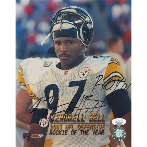 Kendrell Bell Signed Steelers 8x10 Photo Inscribed "R.O.Y. '01" (JSA ...