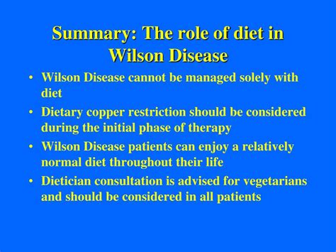 PPT - The Role of Diet in Wilson’s Disease PowerPoint Presentation ...